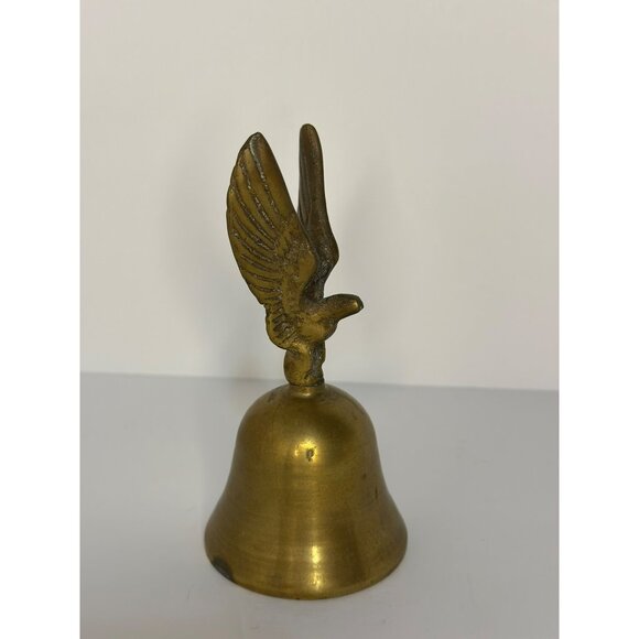 VTG Solid Brass Bell with Eagle Handle Made in India Collectible Home Decor - Picture 2 of 6